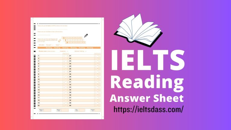 IELTS Reading Answer Sheet