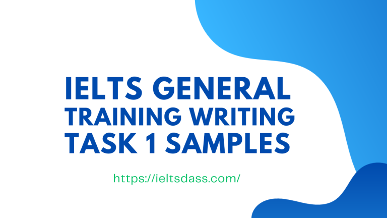 IELTS General Training Writing Task 1 Samples